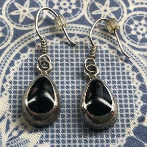 Silpada Black Onyx Earrings stamped Mexico 925